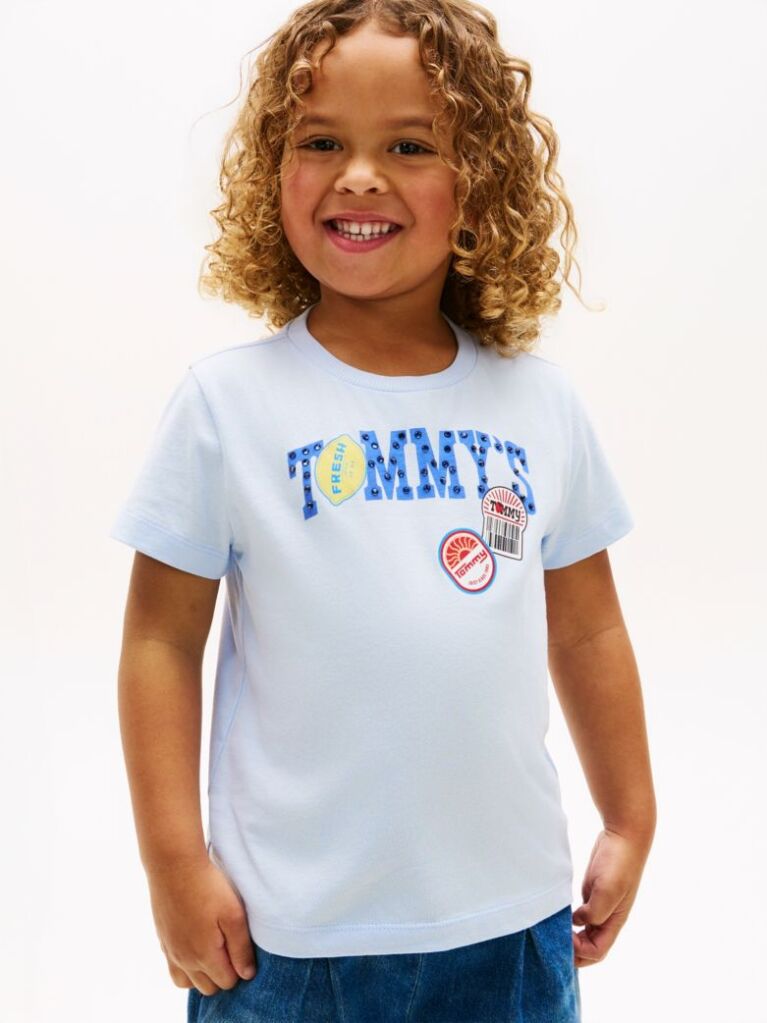 Blue Tricou Cu Logo Fructe  Fete