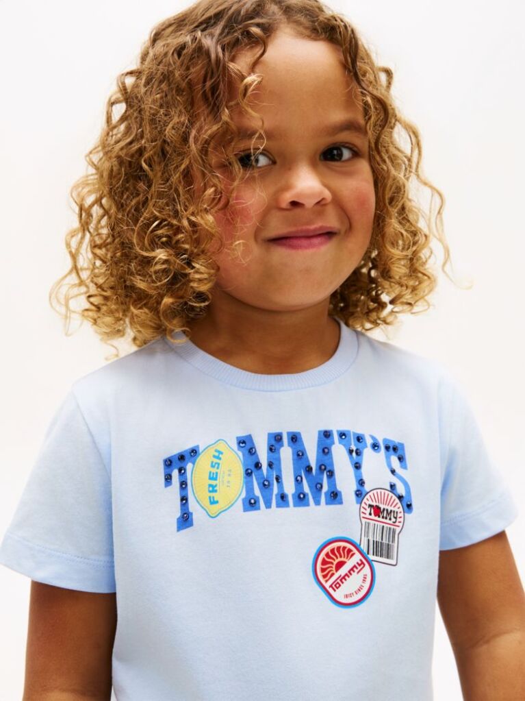 Blue Tricou Cu Logo Fructe  Fete