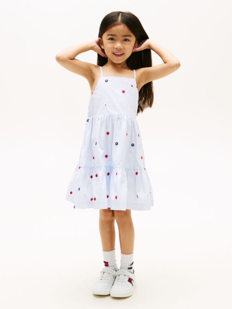 Multi Rochie Fit And Flare Cu Dungi Si Imprimeu Floral Brodat  Fete