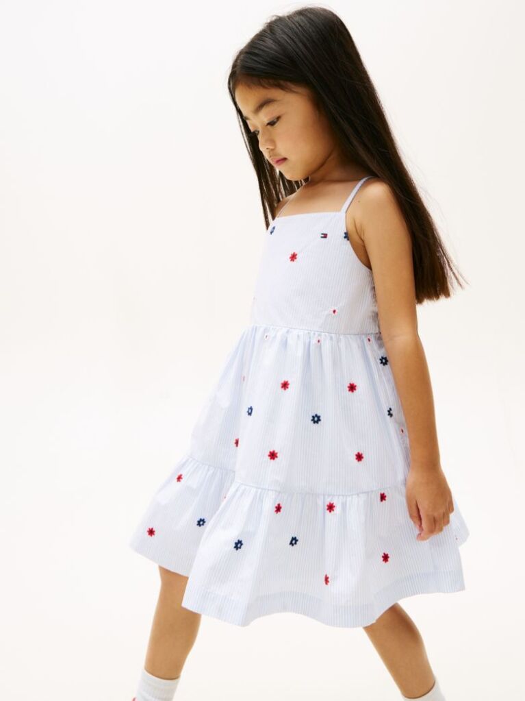 Multi Rochie Fit And Flare Cu Dungi Si Imprimeu Floral Brodat  Fete