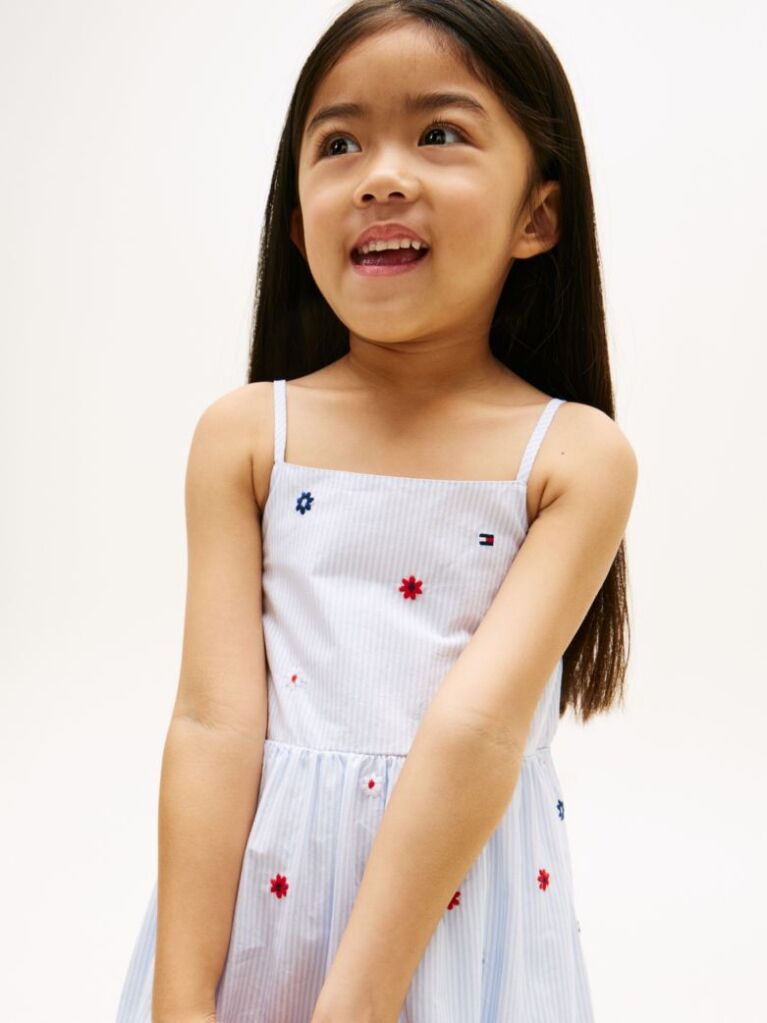 Multi Rochie Fit And Flare Cu Dungi Si Imprimeu Floral Brodat  Fete