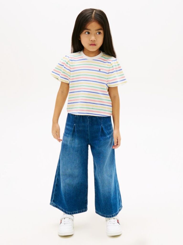 Multi Bluza Relaxed Cu Guler Rotund Si Dungi  Fete