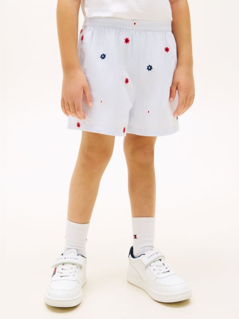 Multi Pantaloni Scurti Largi Cu Imprimeu Floral Brodat  Fete
