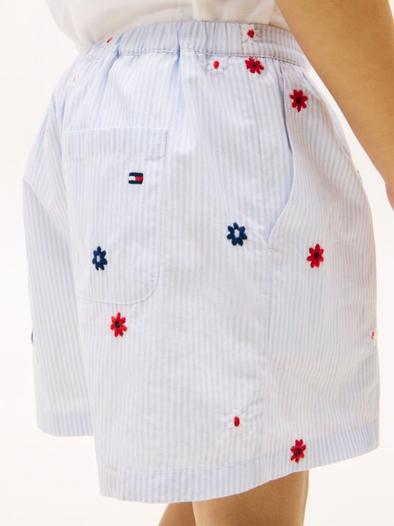 Multi Pantaloni Scurti Largi Cu Imprimeu Floral Brodat  Fete