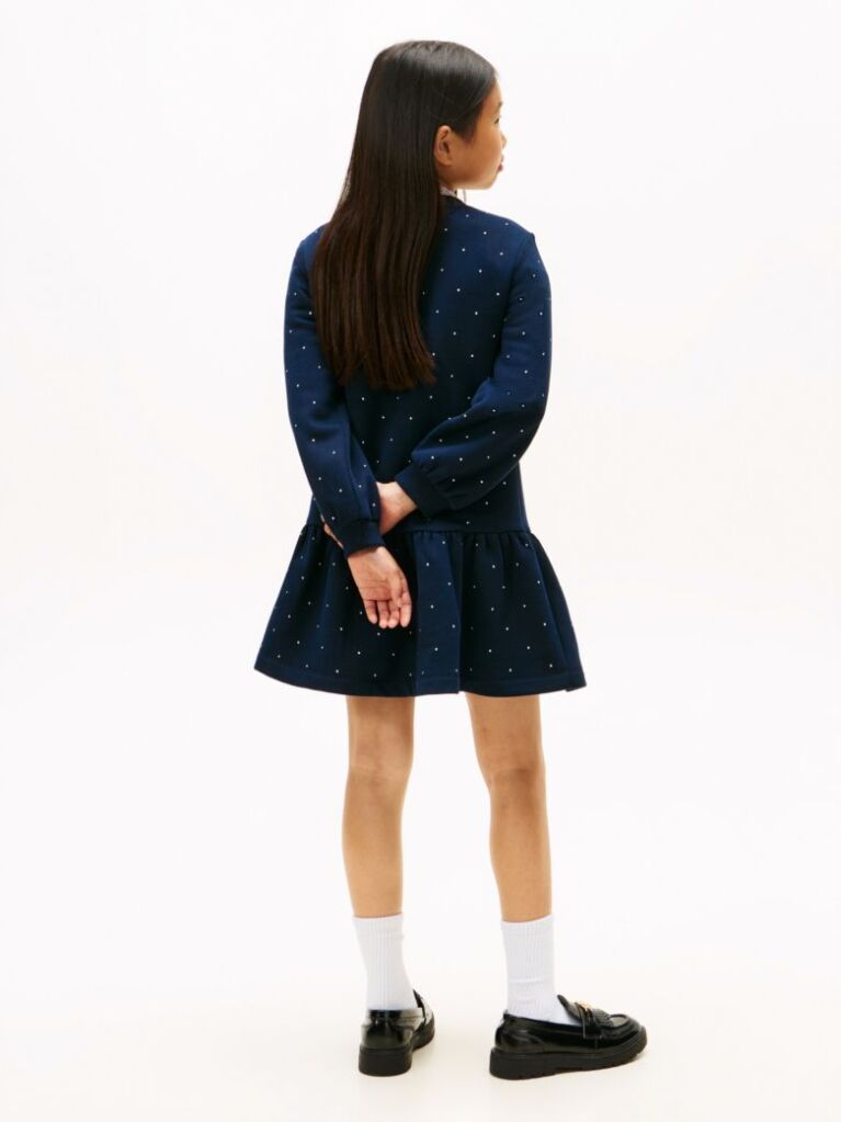 Blue Rochie Festive Stud Skater Cu Fleece Si Croiala Lejera  Fete