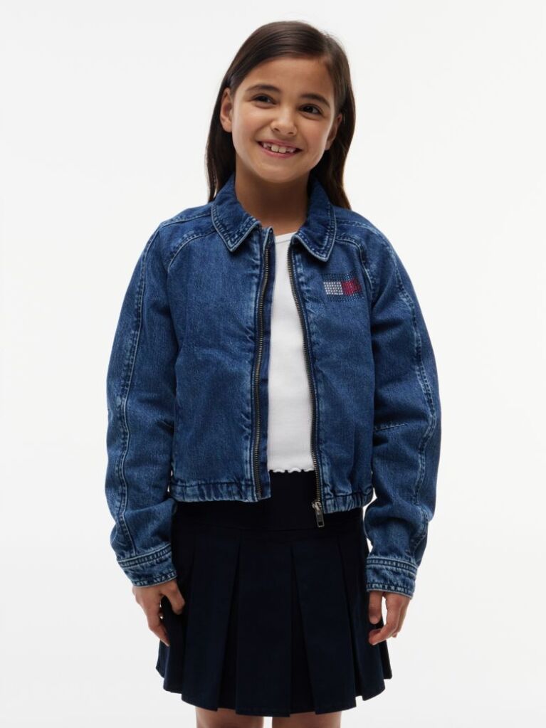 Denim Relaxed Zip-Thru Denim Jacket  Girls