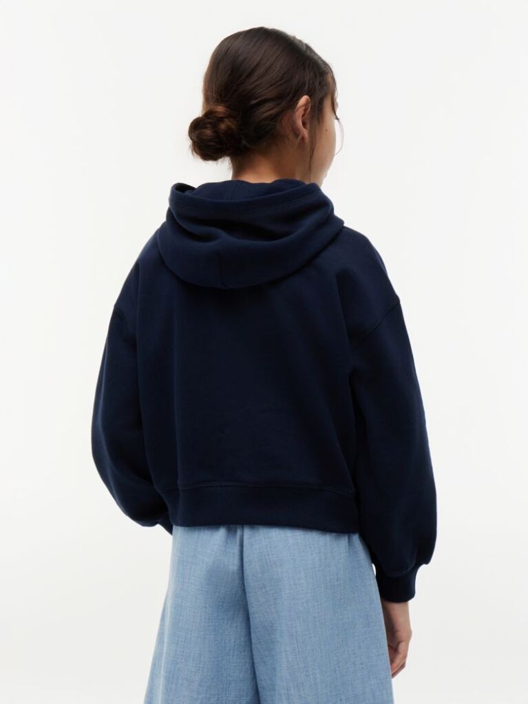 Blue Relaxed Rope Logo Hoody  Girls
