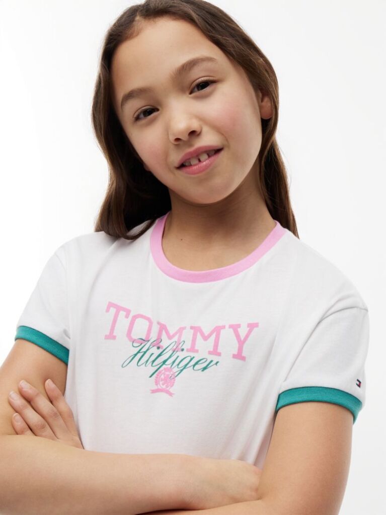 White Crest Relaxed T-Shirt  Girls