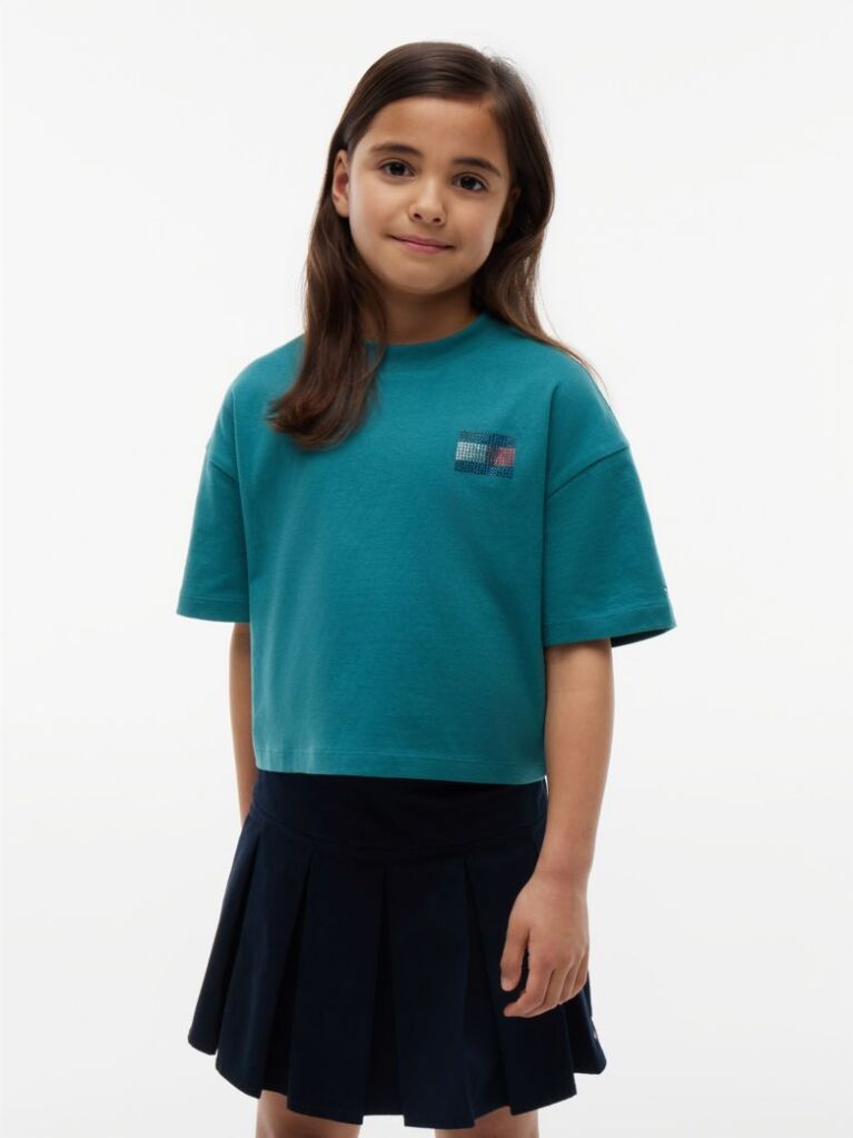 Blue Rhinestone Jersey T-Shirt  Girls