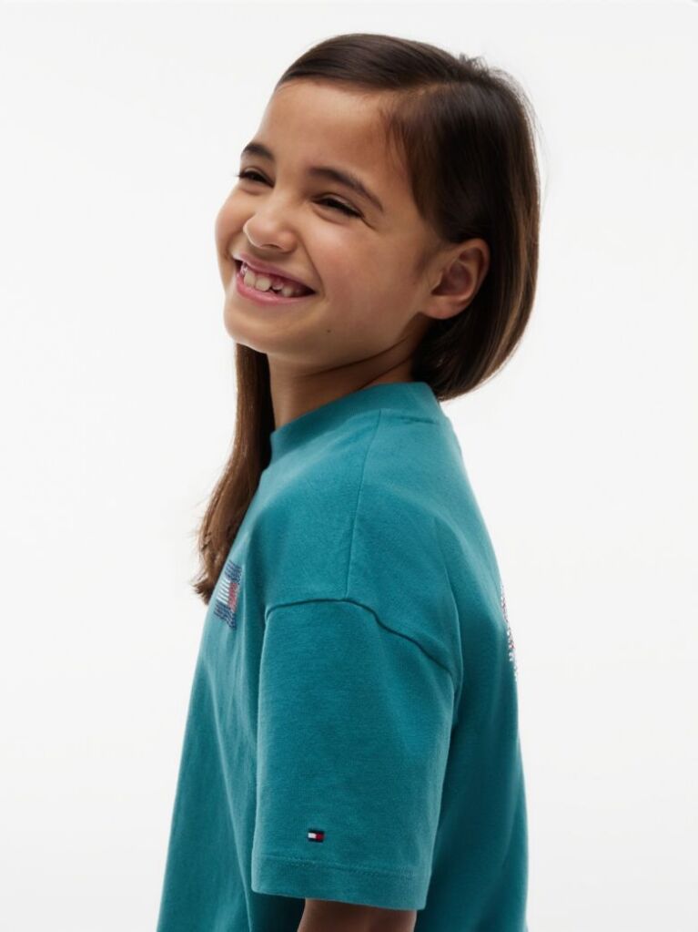 Blue Rhinestone Jersey T-Shirt  Girls