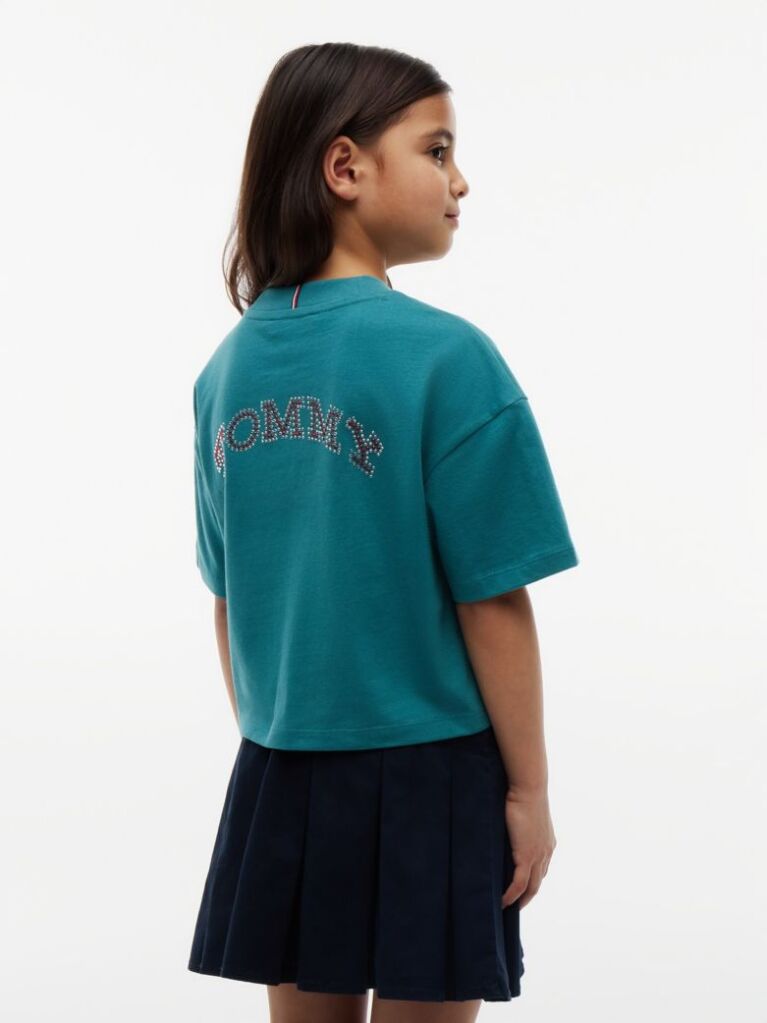 Blue Rhinestone Jersey T-Shirt  Girls