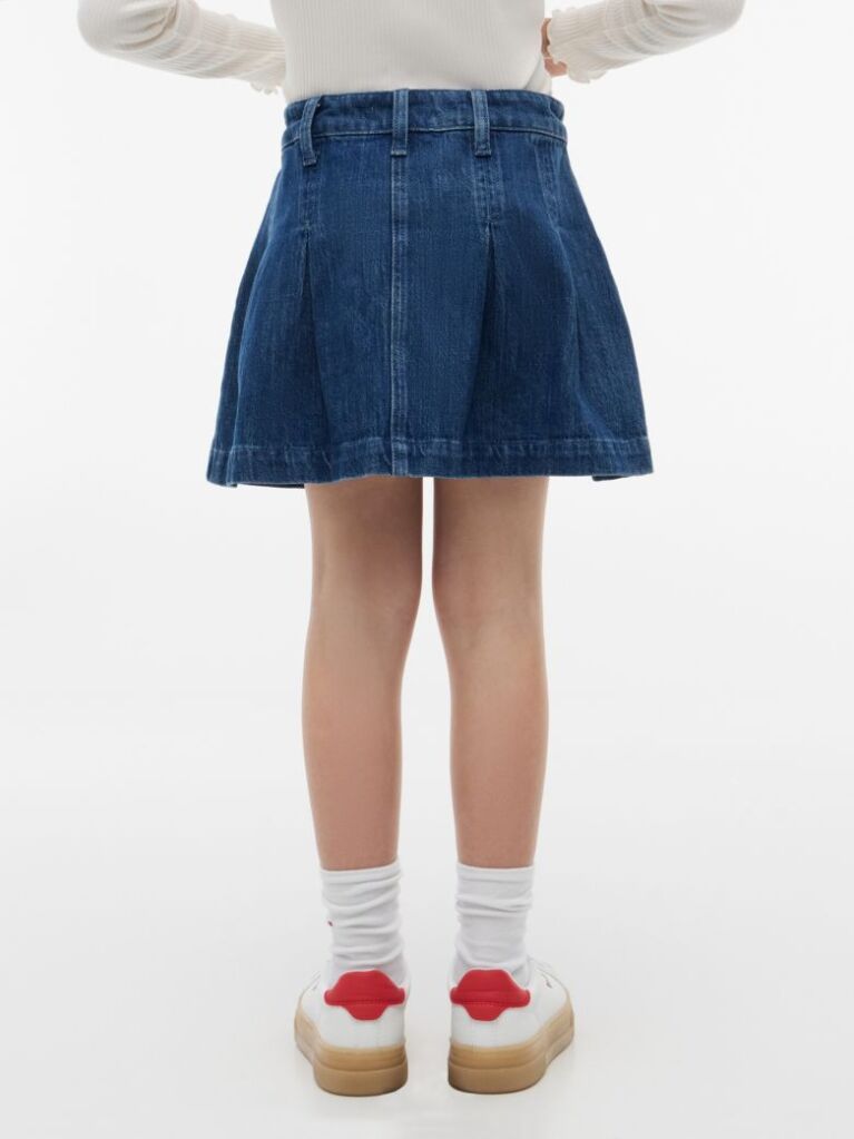 Blue Pleated Denim Skirt  Girls