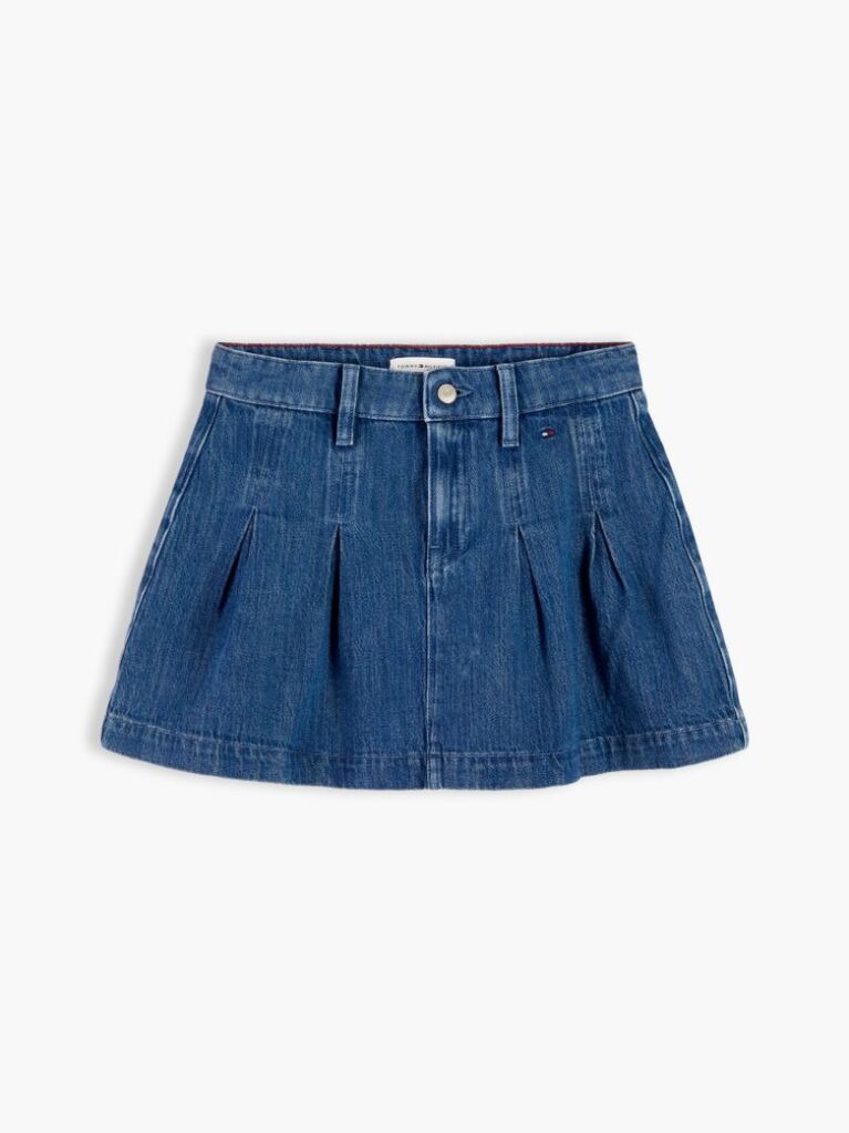 Blue Pleated Denim Skirt  Girls