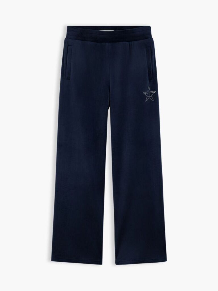Blue Star Flag Velour Wide Leg Joggers  Girls