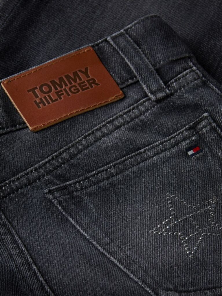 Black Stud Flag Logo Flared Jeans  Girls