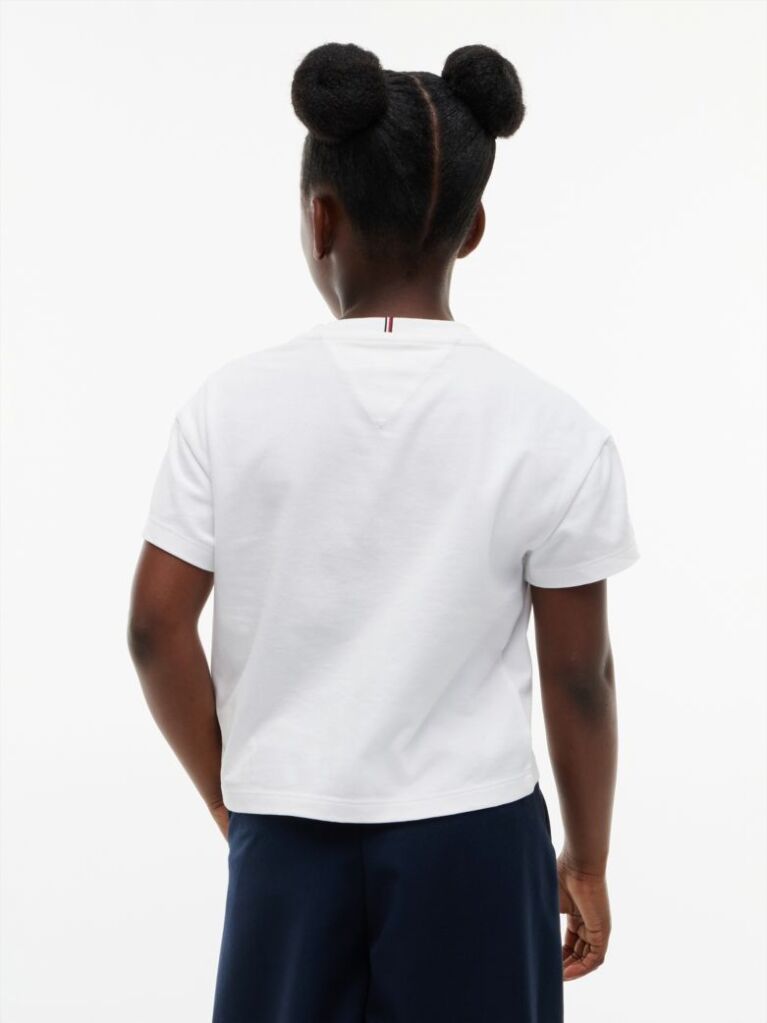 Alb Peanuts® T-Shirt Cu Croiala Lejera Si Steag  Fete