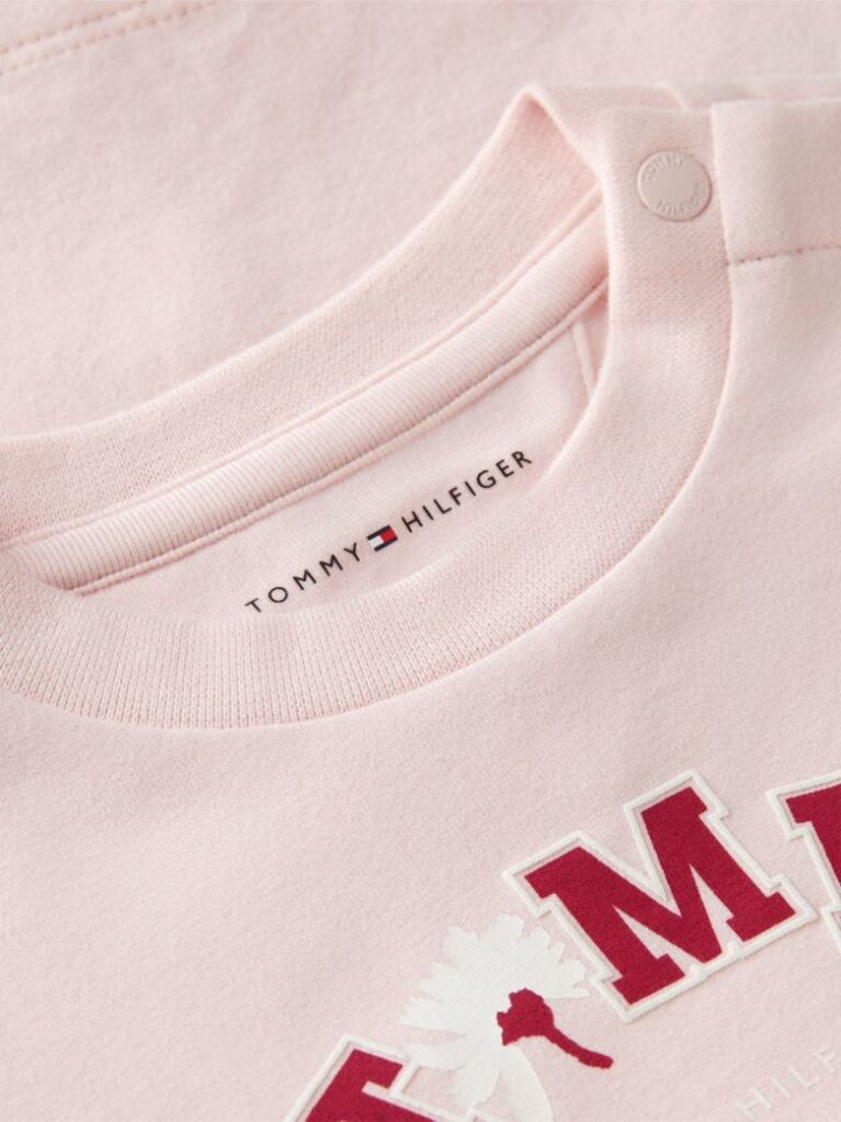 Roz T-Shirt Cu Maneca Lunga Si Logo  Nou nascuti
