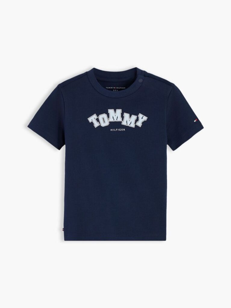 Blue T-Shirt Cu Guler Rotund Si Logo  Nou nascuti
