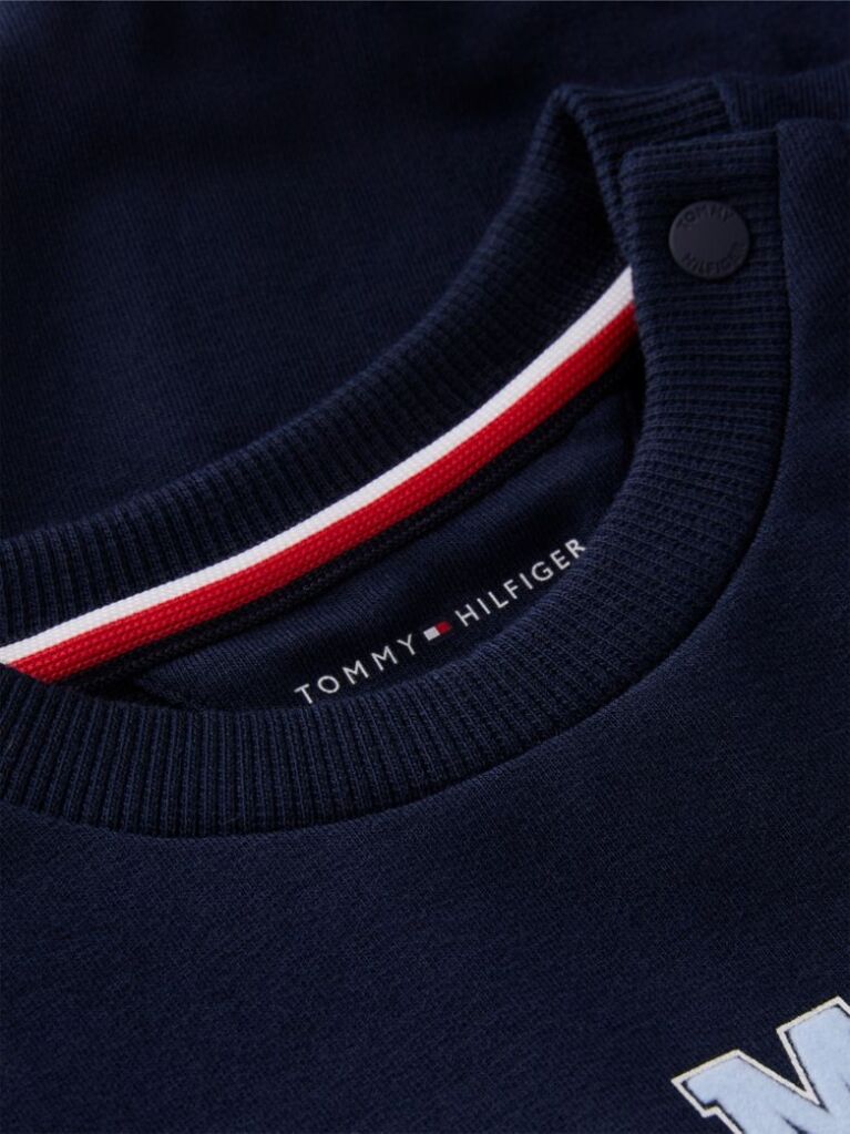 Blue Bluza De Trening Cu Guler Rotund Si Steag Brodat  Nou nascuti