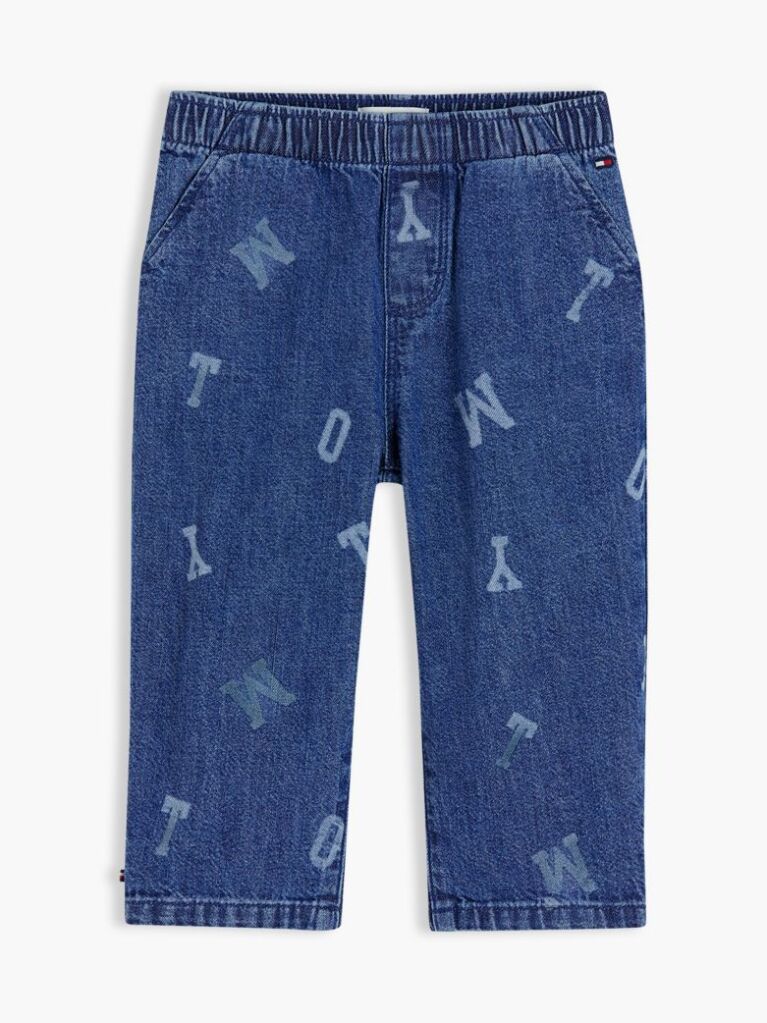 Denim Blugi Cu Talie Elastica Si Logo  Nou nascuti