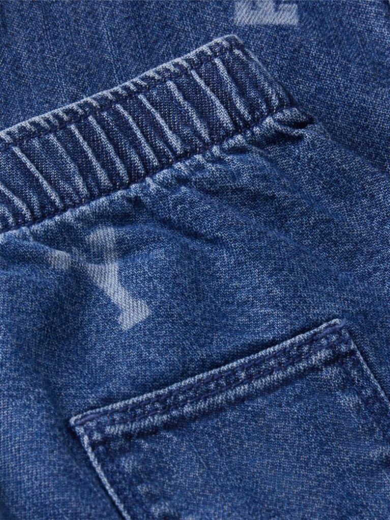 Denim Blugi Cu Talie Elastica Si Logo  Nou nascuti