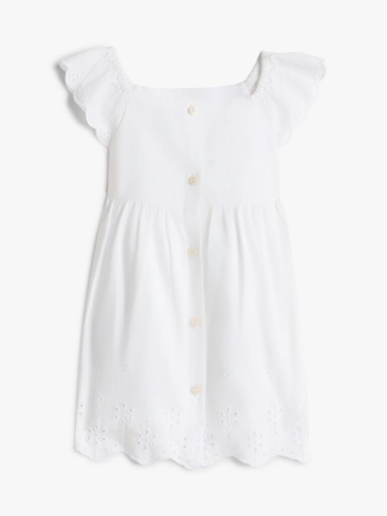 Alb Set Rochie Si Pantaloni Scurti Din Broderie Anglaise  Nou nascuti