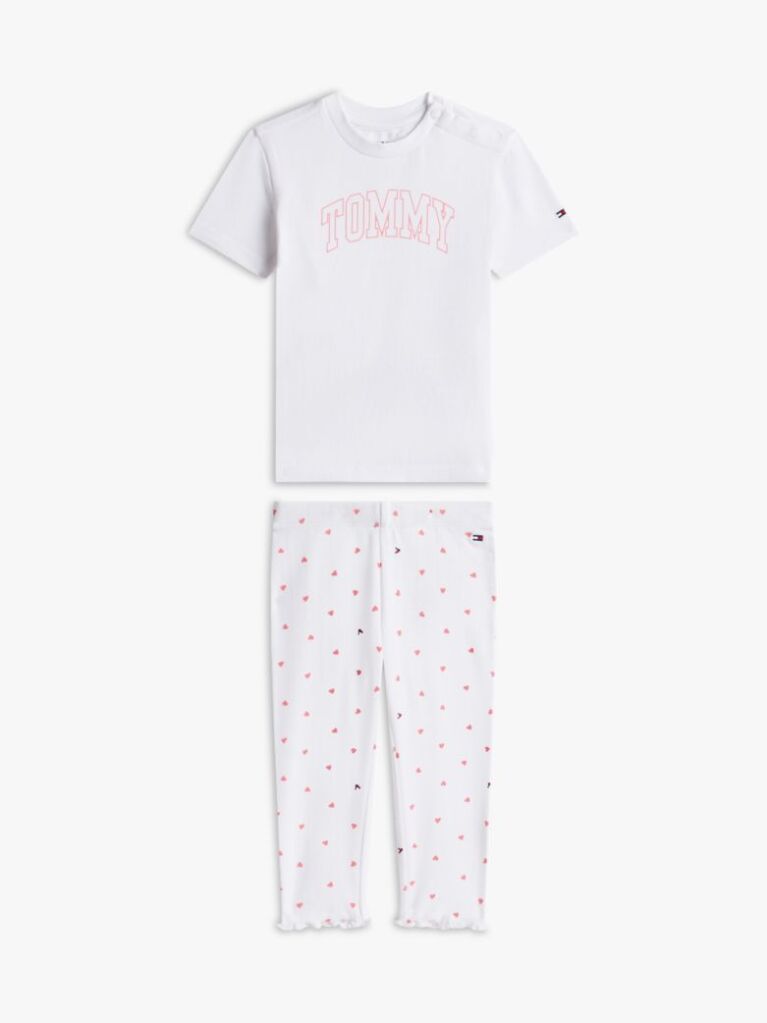 Alb Set Tricou Si Colanti Cu Imprimeu Pointelle  Nou nascuti