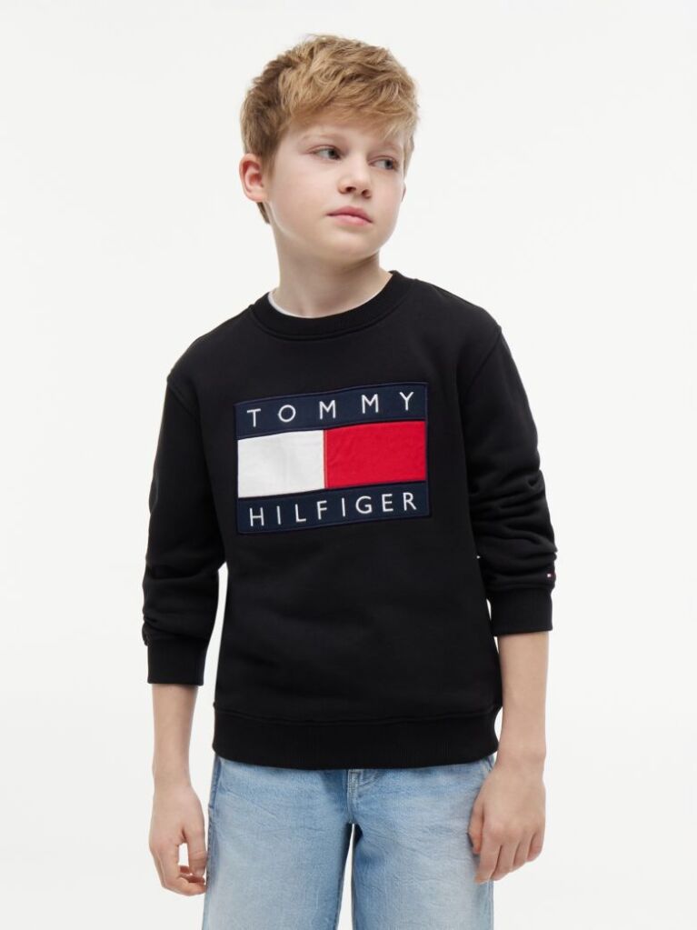 Black Heritage Flag Logo Crew Neck Jumper  Kids Unisex