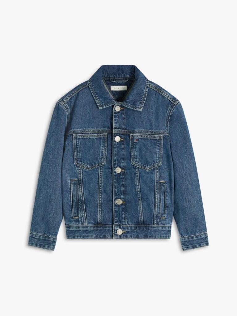 Denim Jacket Trucker Din Denim Cu Flag Pe Spate  Copii unisex