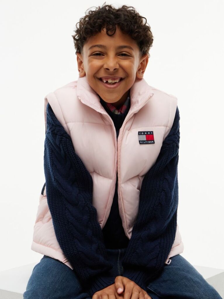 Roz Geaca Puffer Ripstop Cu Logo Pe Spate  Copii unisex