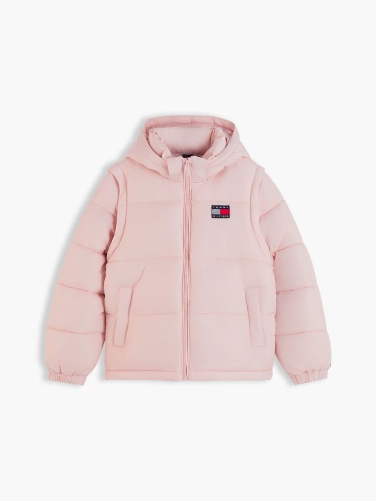 Roz Geaca Puffer Ripstop Cu Logo Pe Spate  Copii unisex