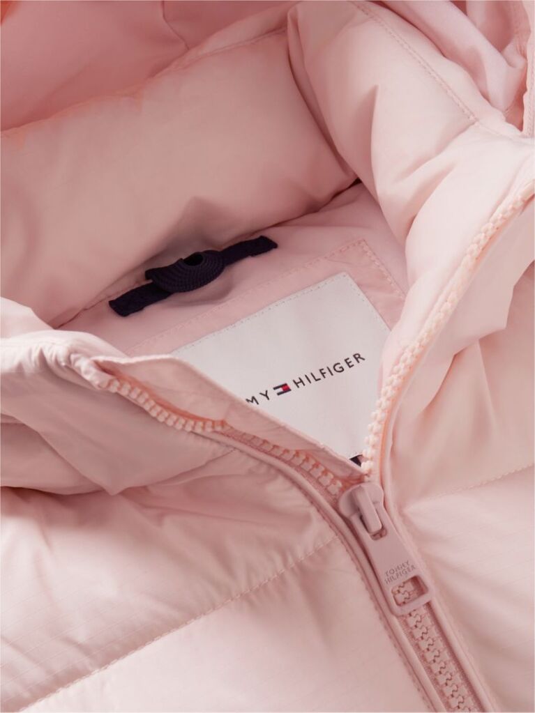 Roz Geaca Puffer Ripstop Cu Logo Pe Spate  Copii unisex