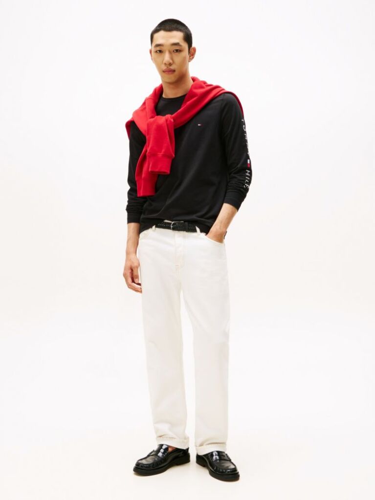 Black Long Sleeve Slim Fit T-Shirt  Men
