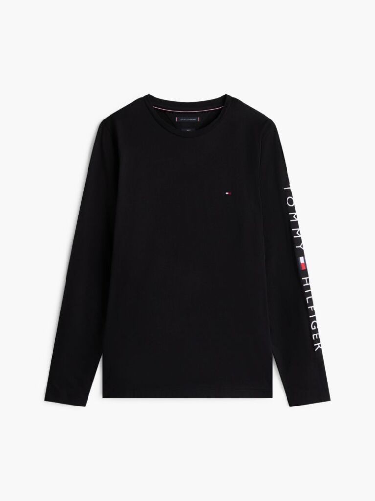 Black Long Sleeve Slim Fit T-Shirt  Men