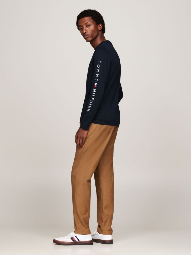 Blue Long Sleeve Slim Fit T-Shirt  Men