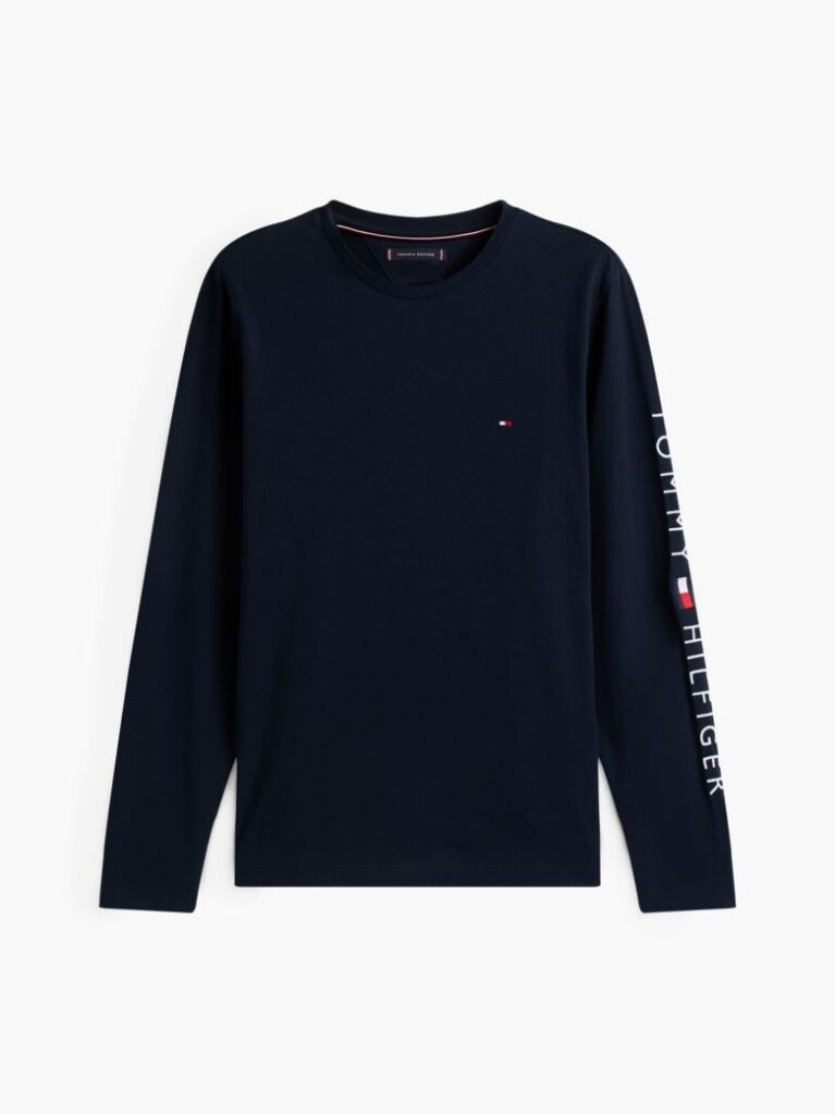 Blue Long Sleeve Slim Fit T-Shirt  Men