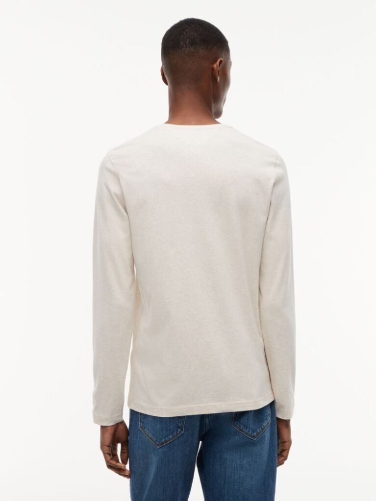 Beige Long Sleeve Extra Slim Fit T-Shirt  Men