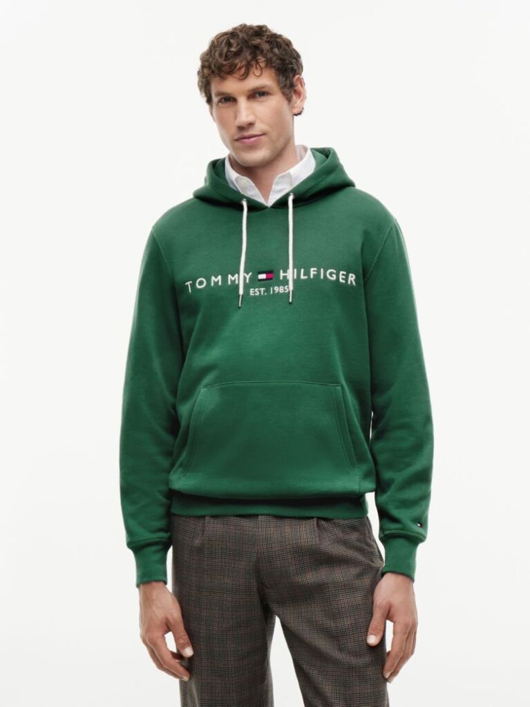Green Tommy Logo Hoody  Men