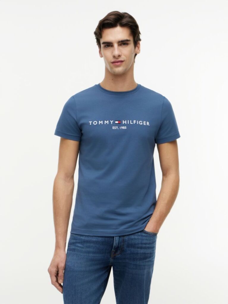 Blue Logo Slim Fit Jersey T-Shirt  Men