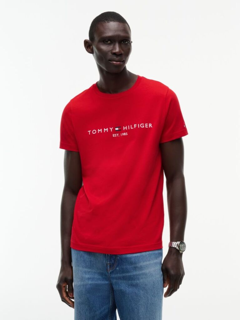 Red Logo Slim Fit Jersey T-Shirt  Men