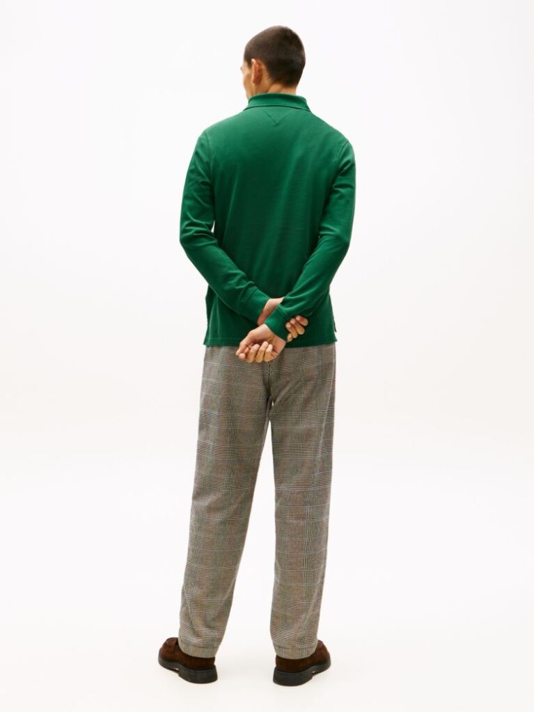 Verde Tricou Polo Cu Maneca Lunga 1985 Collection Slim Fit  Barbati