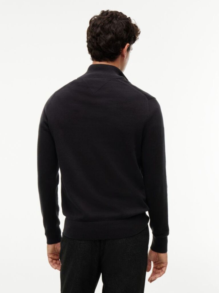 Black Zip-Neck Jumper  Men