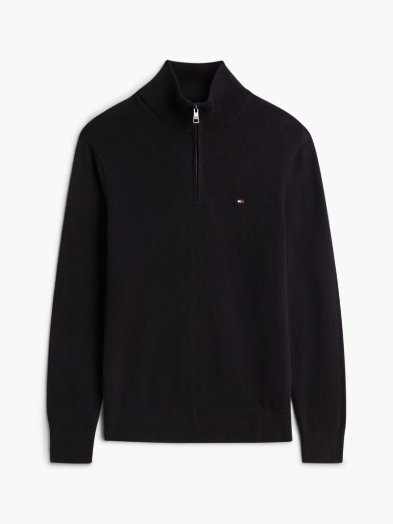 Black Zip-Neck Jumper  Men