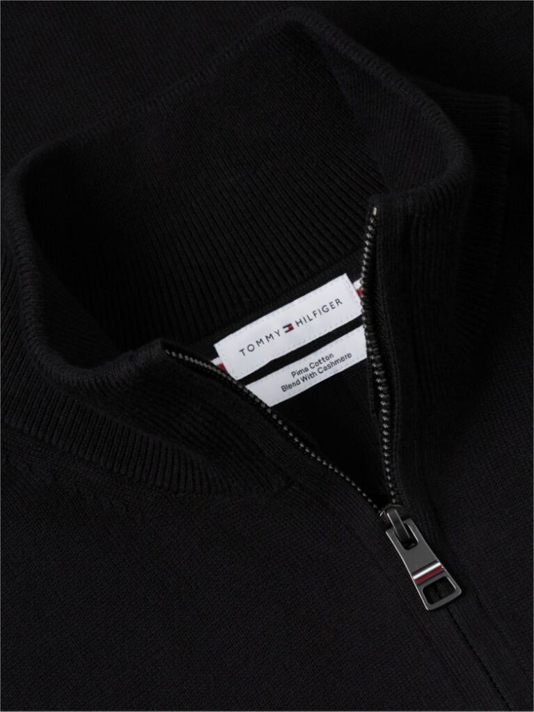 Black Zip-Neck Jumper  Men