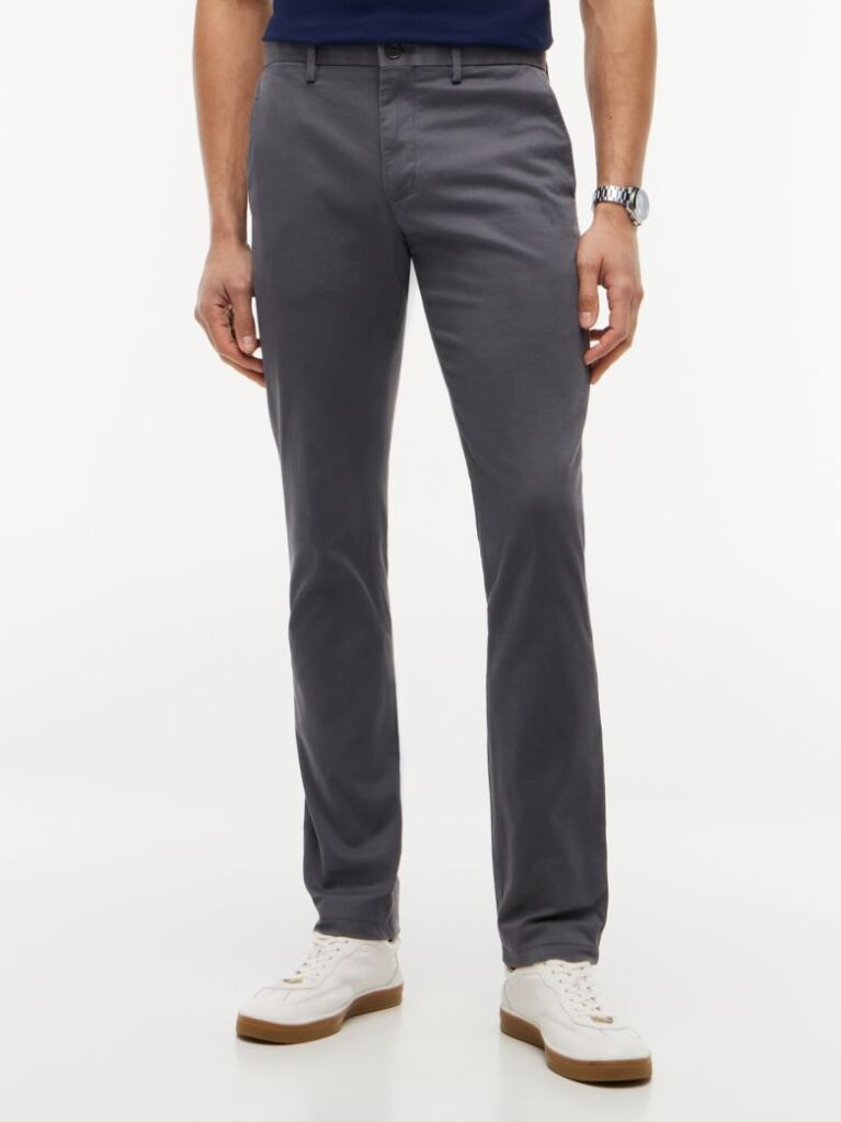 Gri Chinos Din Bumbac Stretch   Barbati