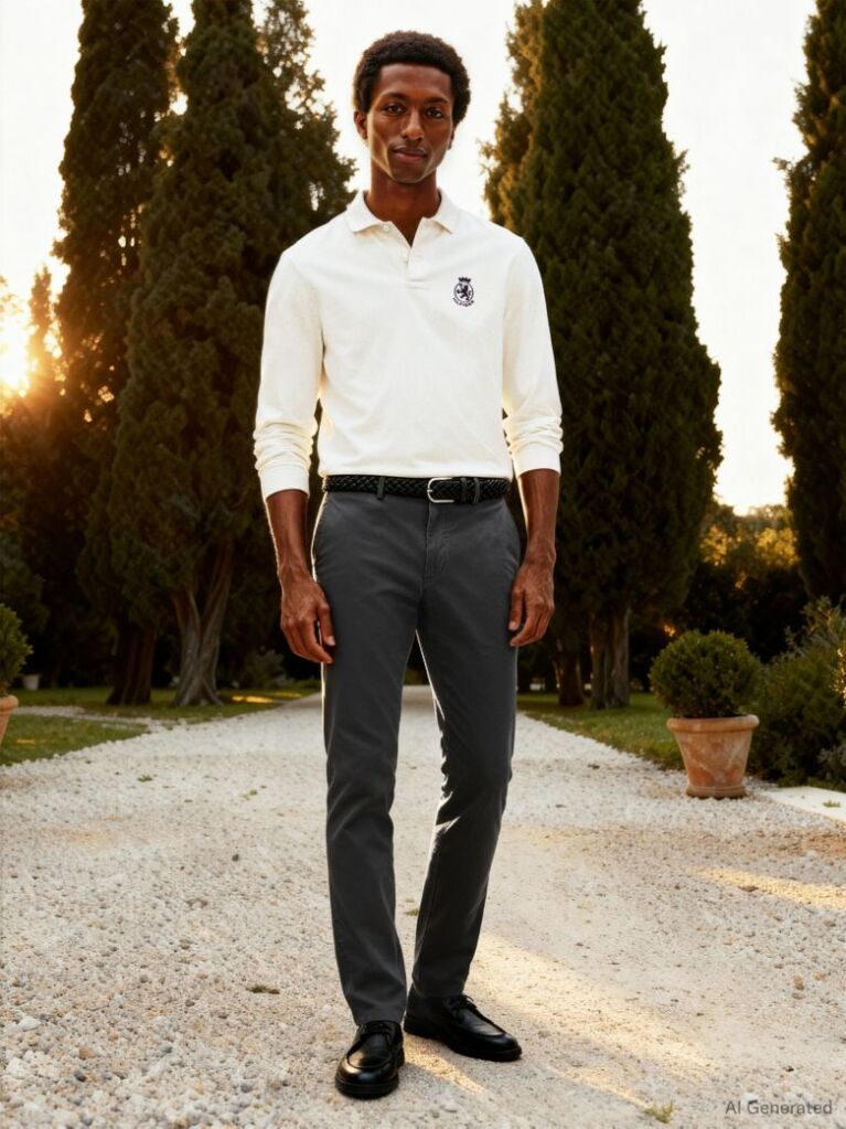Gri Chinos Din Bumbac Stretch   Barbati