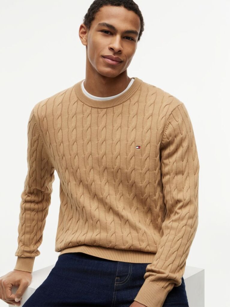 Maro Jumper Cu Guler Rotund Din Tricot  Barbati