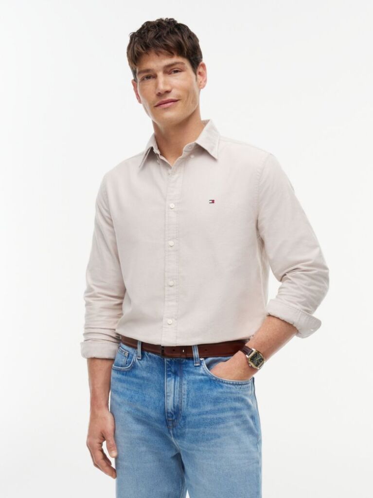 Bej Camasa Oxford Regular Fit Heritage  Barbati