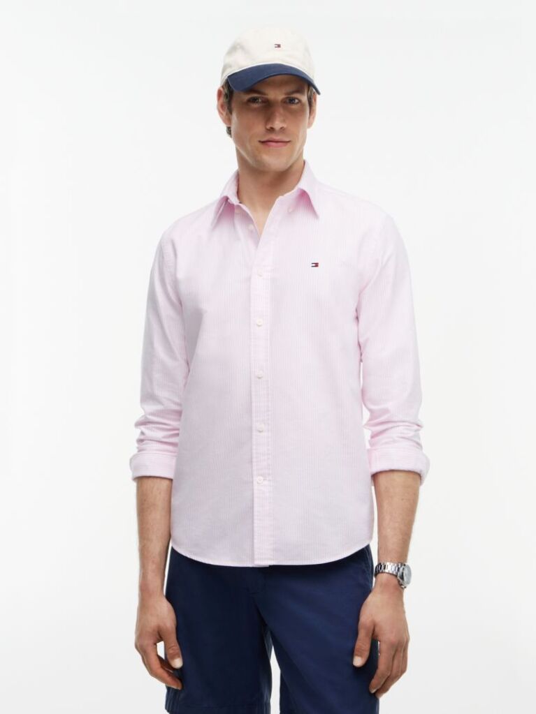 Roz Camasa Oxford Regular Fit Cu Dungi  Barbati
