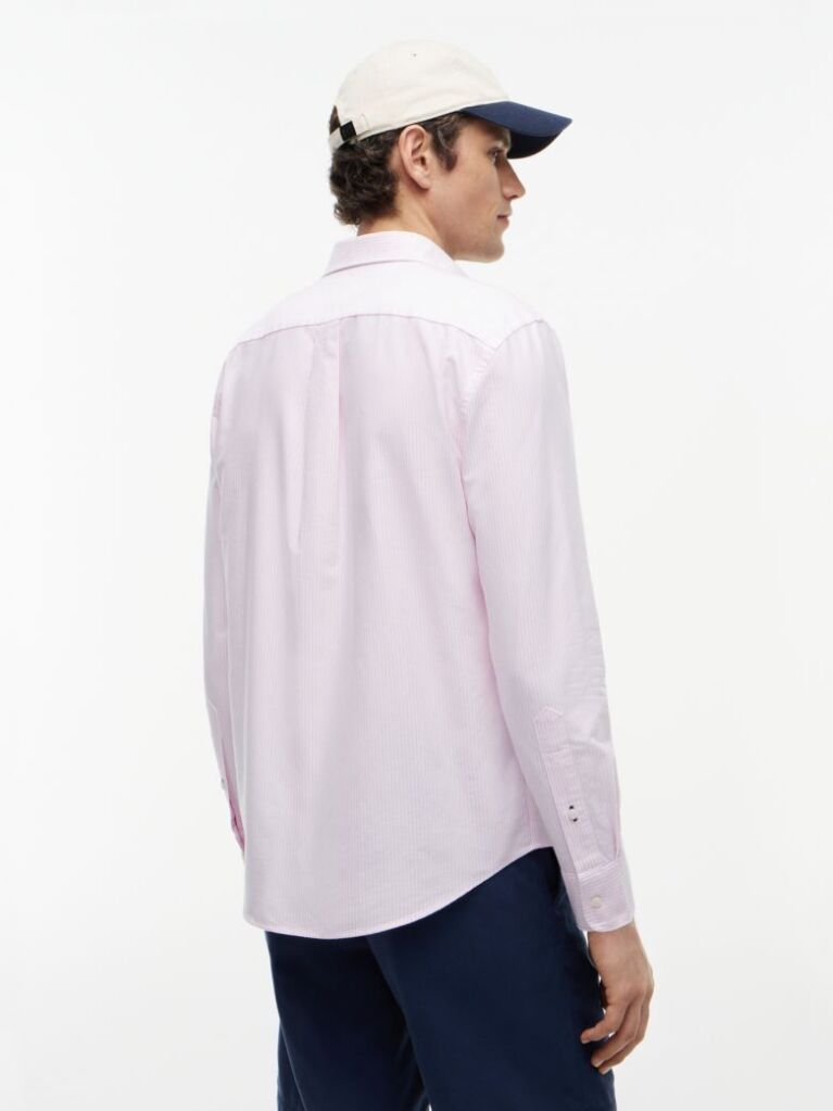 Roz Camasa Oxford Regular Fit Cu Dungi  Barbati